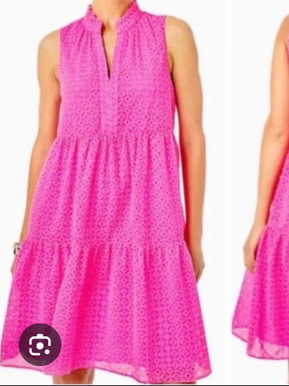 Lilly Pulitzer hot pink eyelet swing dress EUC, Sz XL